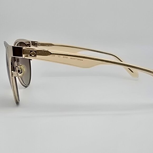 Kate Spade Marietta Gold Glitter Peach Frame Brown Gradient Cat Eye Sunglasses - Picture 3 of 12